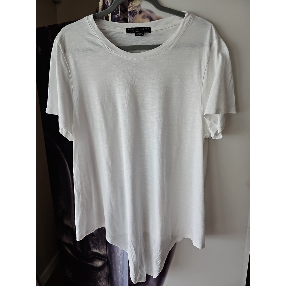 Social Standard By Sanctuary White‎ Short Sleeve Tie Front Basic Top Size XXL